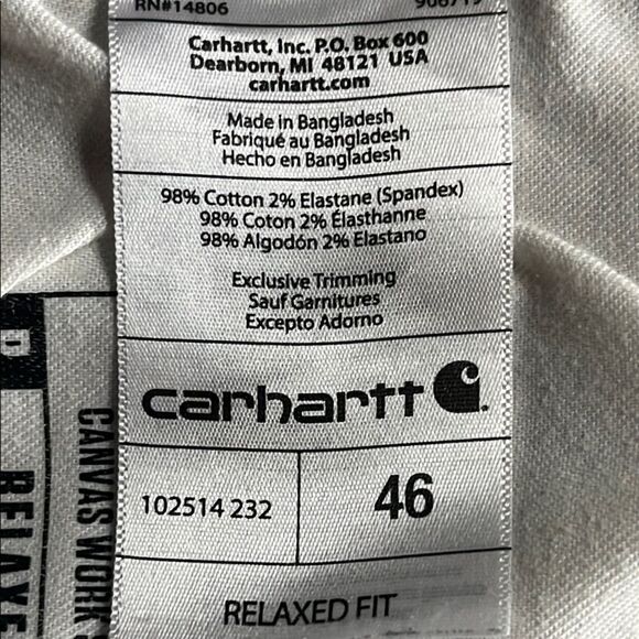 Carhartt Gray Relaxed Flat Front Flex Shorts Versatile Style Waist 46 - Picture 11 of 11